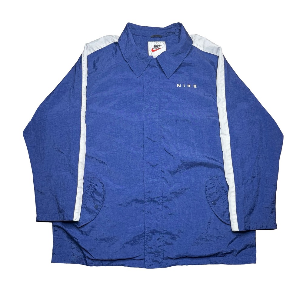 Vintage 90s Nike windbreaker track coach blue jacket 2XL